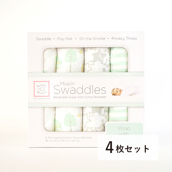 SWADDLE DESIGNS おくるみ4枚セット（グリーン）