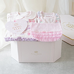 Sweet girl リボン柄カバーオール おむつボックスセット (50-60cm) 【通年】