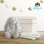 【jellycat ジェリーキャット】バシュフル シルバーバニー M　おむつボックスセット