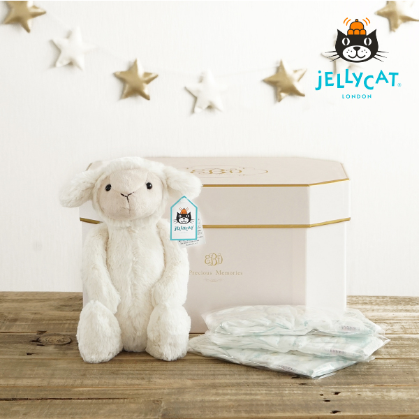 【jellycat ジェリーキャット】バシュフル ラム M　おむつボックスセット