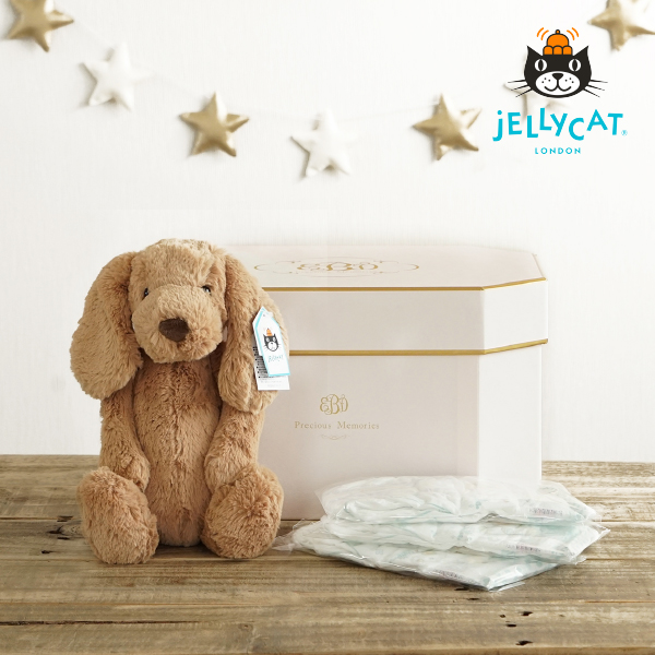 【jellycat ジェリーキャット】バシュフル タフィーパピー M　おむつボックスセット