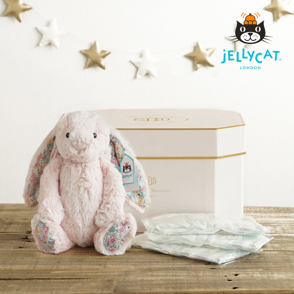 【jellycat ジェリーキャット】ブロッサム ブラッシュバニー M　おむつボックスセット