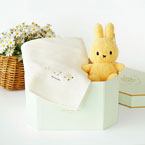 Miffy リサイクルテディ（イエロー）コットンワッフルケットとおむつボックスセット