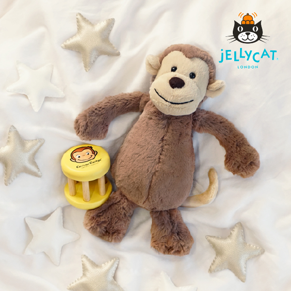 【Jellycat ジェリーキャット】バシュフルモンキー  M おさるギフトセット　送料無料