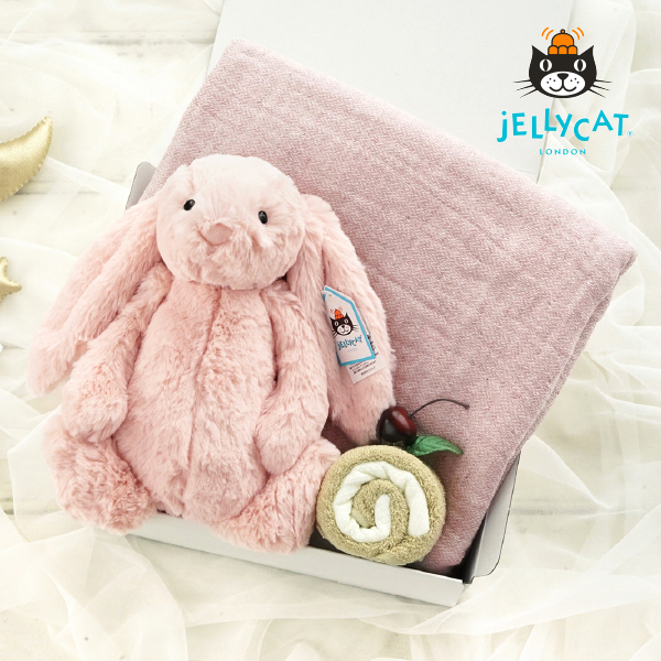 【5/8までの限定価格！】【jellycat ジェリーキャット】バシュフル ブラッシュバニー　お昼寝ギフトセット　送料無料