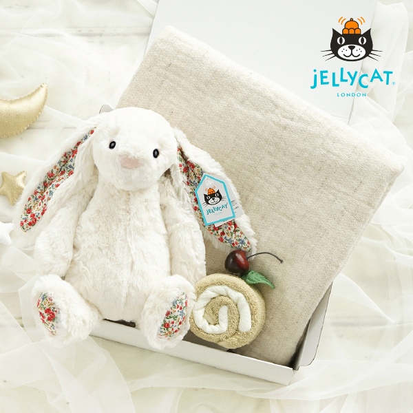 【jellycat ジェリーキャット】ブロッサム クリームバニー　お昼寝ギフトセット　送料無料