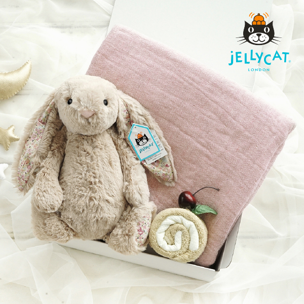 【5/8までの限定価格！】【jellycat ジェリーキャット】ブロッサム ベアベージュバニー　お昼寝ギフトセット　送料無料