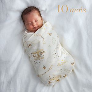 【10mois】 スワドルバンブー メリーゴーランド