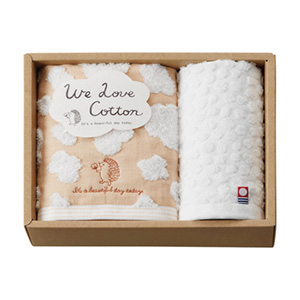 WE LOVE COTTON フェイス1P･ハンドタオル1P
