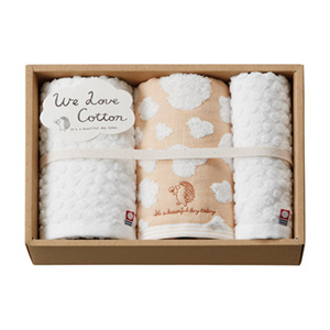 WE LOVE COTTON フェイス2P･ハンドタオル1P
