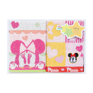 ディズニー ハピネスフレーク フェイスタオル2P（ピンク）