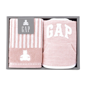 baby GAP ストライプベア ウォッシュタオル1P･スタイ1P（ピンク）