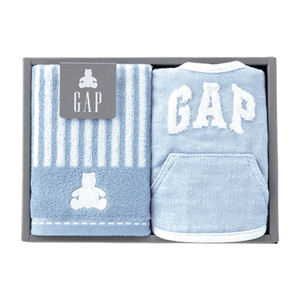 baby GAP ストライプベア ウォッシュタオル1P･スタイ1P（ブルー）
