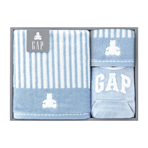 baby GAP ストライプベア バス1P･ウォッシュタオル1P･スタイ1P（ブルー）