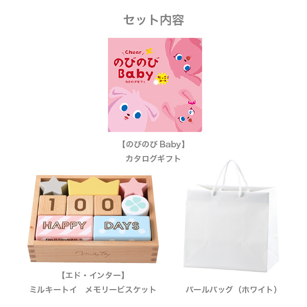 記念日フォトが撮れるつみきとカタログギフトセット（のびのびBaby 