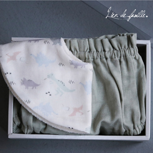 【Lien de famille】メッセージ　スタイ＆パンツ ギフトセット(恐竜)