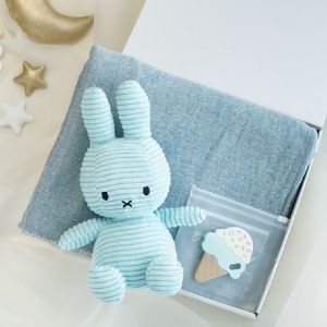 【Miffy Corduroy】ミッフィー お昼寝ギフトセット ライトブルー