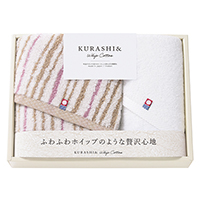 KURASHI&ホイップコットン　フェイス1P・ハンドタオル1P