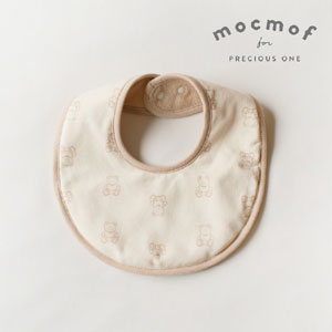 【mocmof モクモフ】お守りポケット付きスタイ（ベージュ）