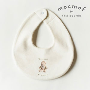 【mocmof モクモフ】お守りポケット付きスタイ（ロイヤルアイボリー）