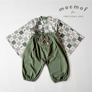 【mocmof モクモフ】セパレート袴セット（グリーン）