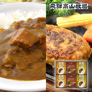 飛騨高山牧場 焼きハンバーグ＆こだわりカレーセットC【出産内祝い】
