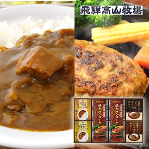 飛騨高山牧場 焼きハンバーグ＆こだわりカレーセットF【出産内祝い】