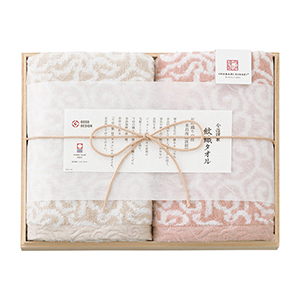 今治謹製 紋織タオル フェイスタオル2P（ピンク）【出産内祝い用】