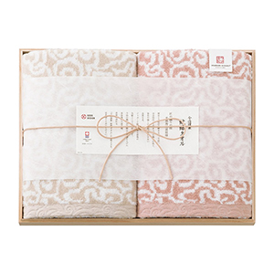 今治謹製 紋織タオル バスタオル2P（ピンク）【出産内祝い用】