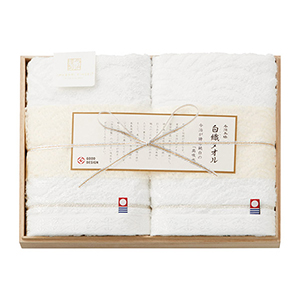 今治謹製 白織タオル 木箱入りフェイスタオル2P【出産内祝い用】