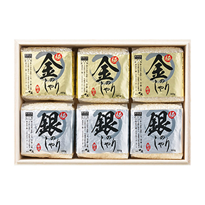 初代田蔵 木箱入り極金のしゃり･極銀のしゃり食べくらべギフトセット B【出産内祝い用】