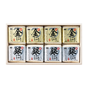 初代田蔵 木箱入り極金のしゃり･極銀のしゃり食べくらべギフトセット C【出産内祝い用】