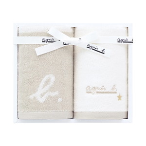 アニエスベー abマリニエール ゲストタオル2P（ベージュ）【出産内祝い】