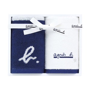 アニエスベー abマリニエール ゲストタオル2P（ダークブルー）【出産内祝い】