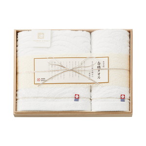 今治謹製 白織タオル 木箱入りフェイス1P・ウォッシュタオル1P【出産内祝い】