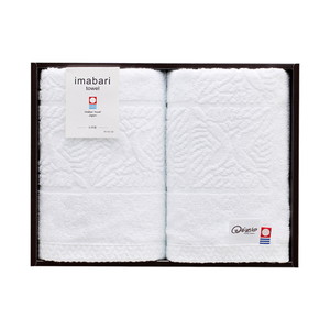 四国巡白 白鷺 今治ホワイトジャカード フェイスタオル2P【出産内祝い】