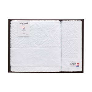 四国巡白 白鷺 今治ホワイトジャカード バス1P・ウォッシュタオル1P【出産内祝い】