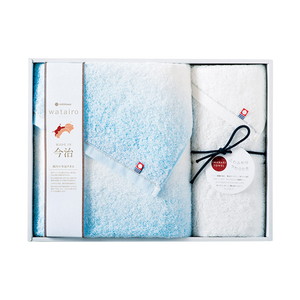 今治 わたいろ タオルギフト バス1P・フェイスタオル1P（ブルー）【出産内祝い】