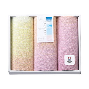 Solairo Towel（ソライロタオル） 今治産タオル フェイスタオル3P（ピンク）【出産内祝い】