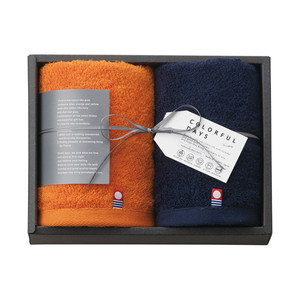 カラフルデイズ フェイスタオル2P（オレンジ）【出産内祝い】