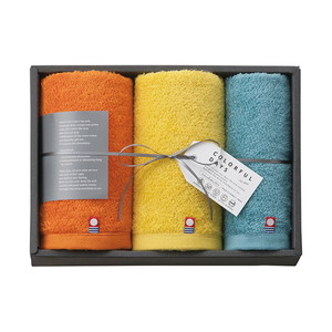 カラフルデイズ フェイス2P・ハンドタオル1P（オレンジ）【出産内祝い】