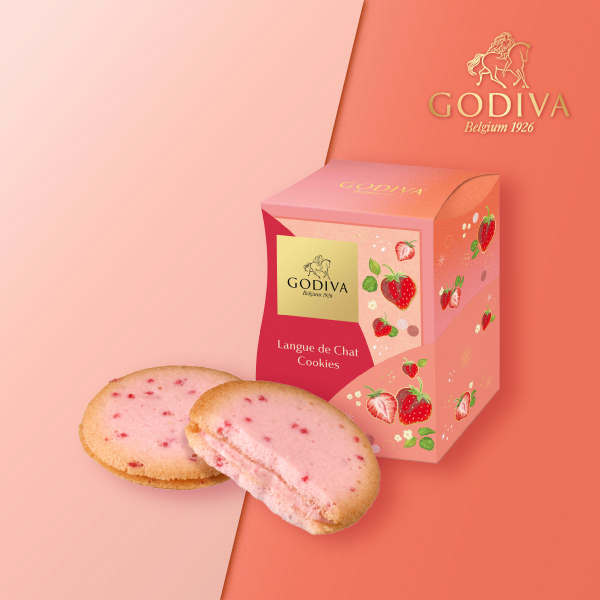 GODIVA あまおう苺＆ホワイトチョコレートラングドシャクッキー（4枚入）【出産内祝い】