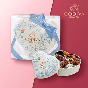 GODIVA メリーゴーランド ワッフル Gキューブ アソートメント ミニハート缶（5粒入）【出産内祝い用】