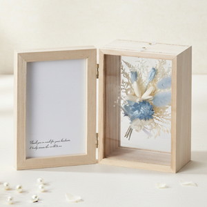 【送料無料】フラワーフレーム（Thank You）ブルー【出産内祝い】