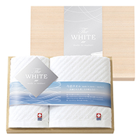 今治The WHITE（木箱）　スリムバス1P・フェイスタオル1P【出産内祝い用】
