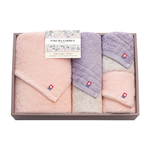 今治SAKURA GARDEN（サクラガーデン）　日本製　愛媛今治　バスタオル1P・フェイスタオル1P・ハンドタオル2P【出産内祝い用】