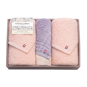 今治SAKURA GARDEN（サクラガーデン）　日本製　愛媛今治　バスタオル2P・フェイスタオル1P【出産内祝い用】