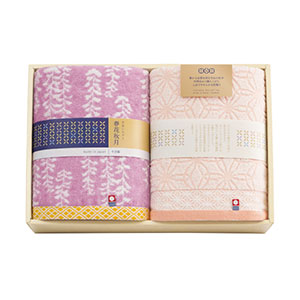 今治いろどり　春花秋月（しゅんかしゅうげつ）　日本製　愛媛今治　バスタオル2P【出産内祝い用】