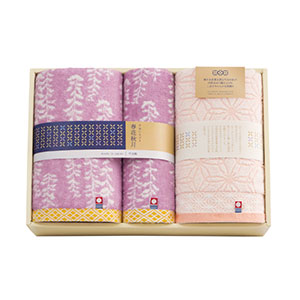 今治いろどり　春花秋月（しゅんかしゅうげつ）　日本製　愛媛今治　バスタオル2P・フェイスタオル1P【出産内祝い用】